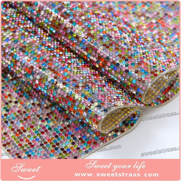 High quality machine cut hotfix crystal rhinestone mesh ss4.5-ss39