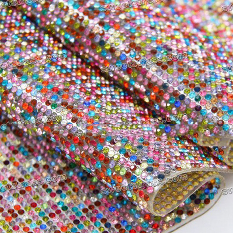 High quality machine cut hotfix crystal rhinestone mesh ss4.5-ss39