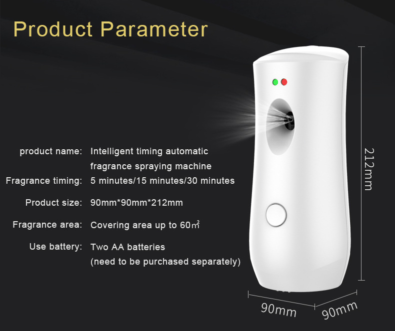 Home Indoor Wall-mounted Automatic Adjustable Air Freshener Fragrance Aerosol Spray Dispenser Battery Operated Aerosol Dispenser