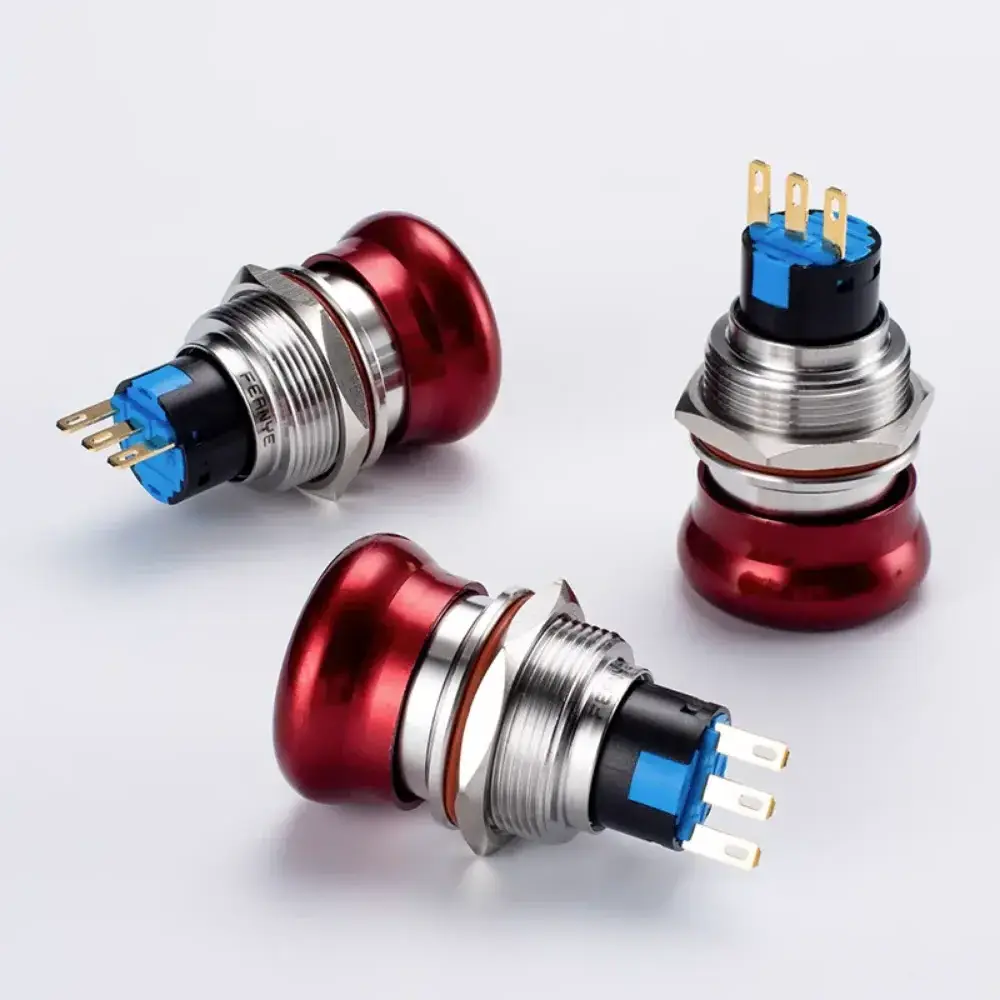 SWEIDEER Good Quality 22mm Rotation-Releasing Rotary Metal Emergency Stop Button Switch for Power Automation Equipment