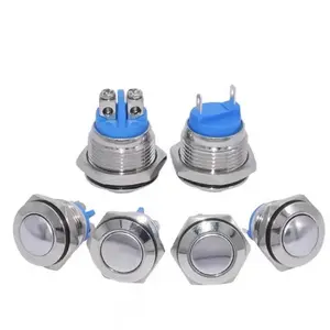 Hot Selling 12mm 16mm 19mm 22mm 25mm Ring Power Light on Off Switch Metal Push Button Switch for Mechanical Equipment