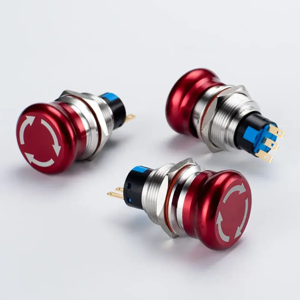 SWEIDEER Good Quality 22mm Rotation-Releasing Rotary Metal Emergency Stop Button Switch for Power Automation Equipment