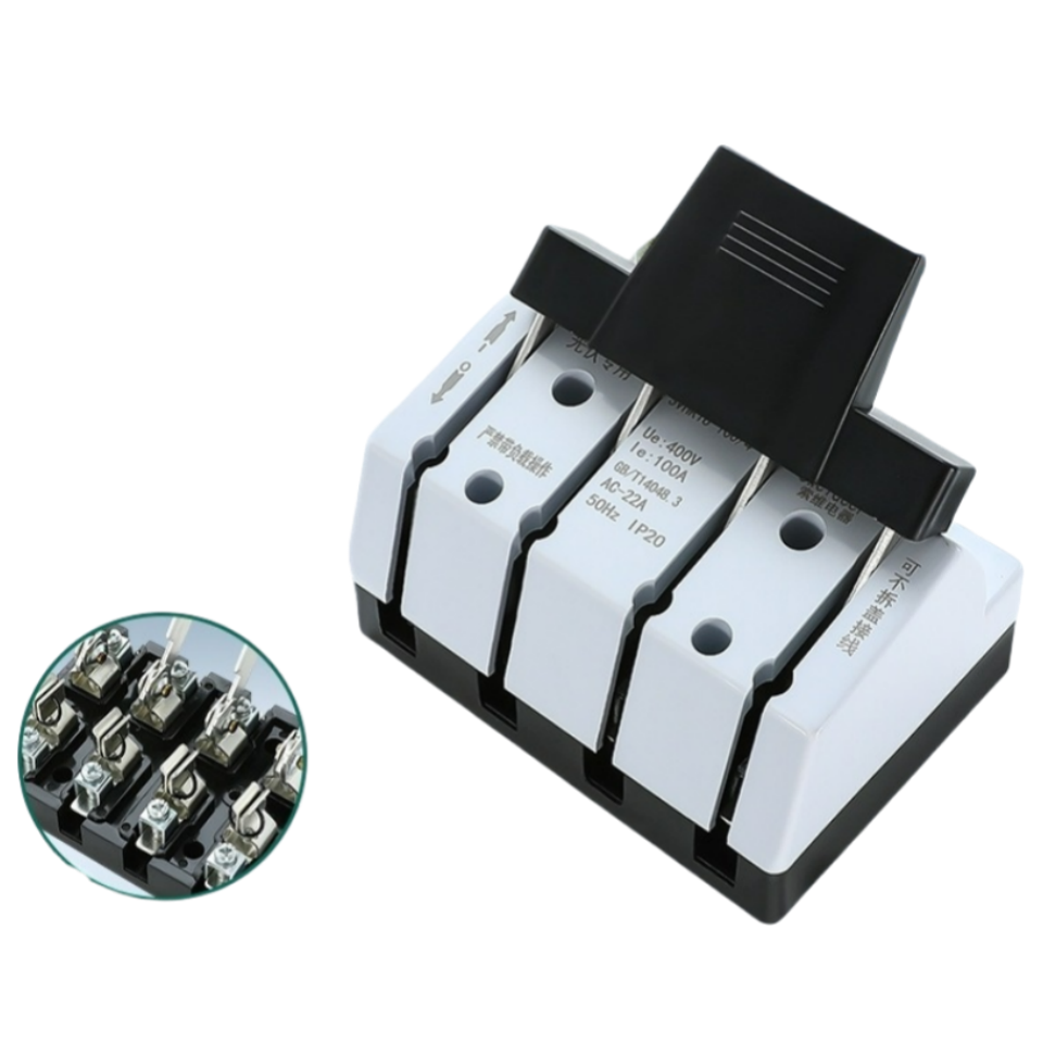 63A 400VElectrical cover photovoltaic switch electric isolation copper knife cutter switch for Photovoltaic Grid Box 2P 4P