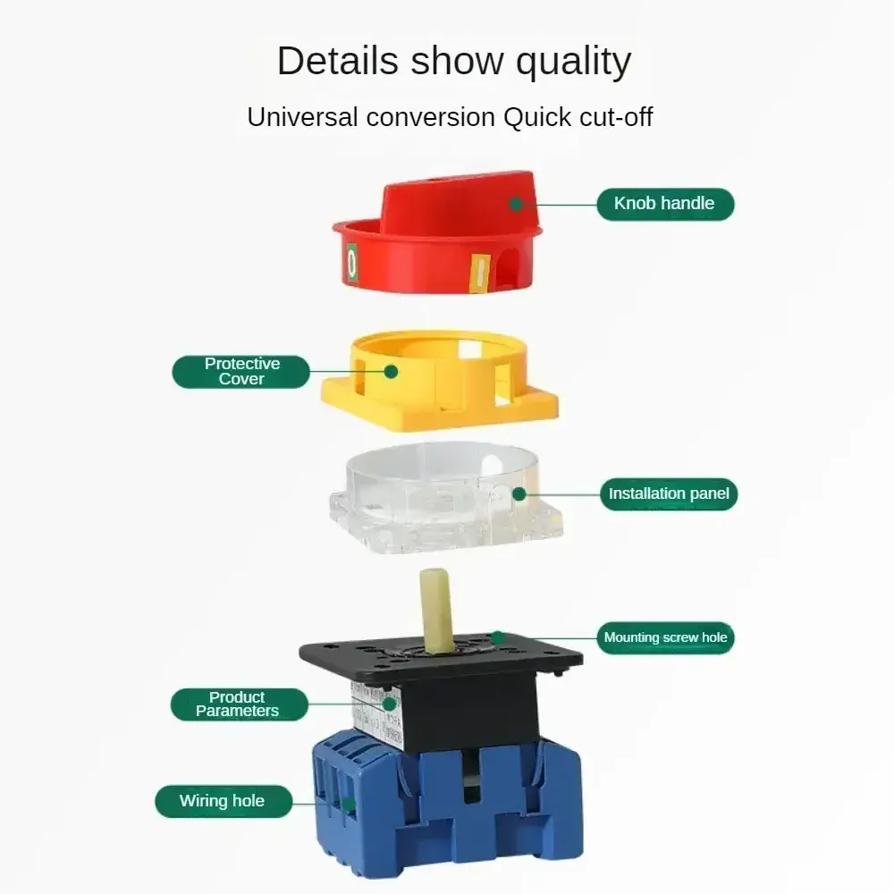 Hot Selling SVW30 3P 690V 25A Changeover Switch Padlock Disconnect Selector with ON-OFF Panel Power Control Replace LW30