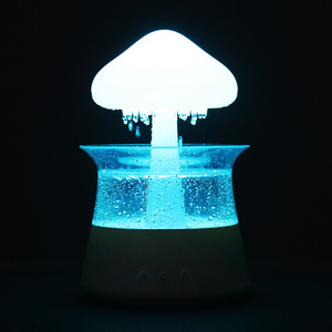 Remote Electric mushroom cool mist humidifier air purifier 7color night light water drop h20 rain cloud humidifier