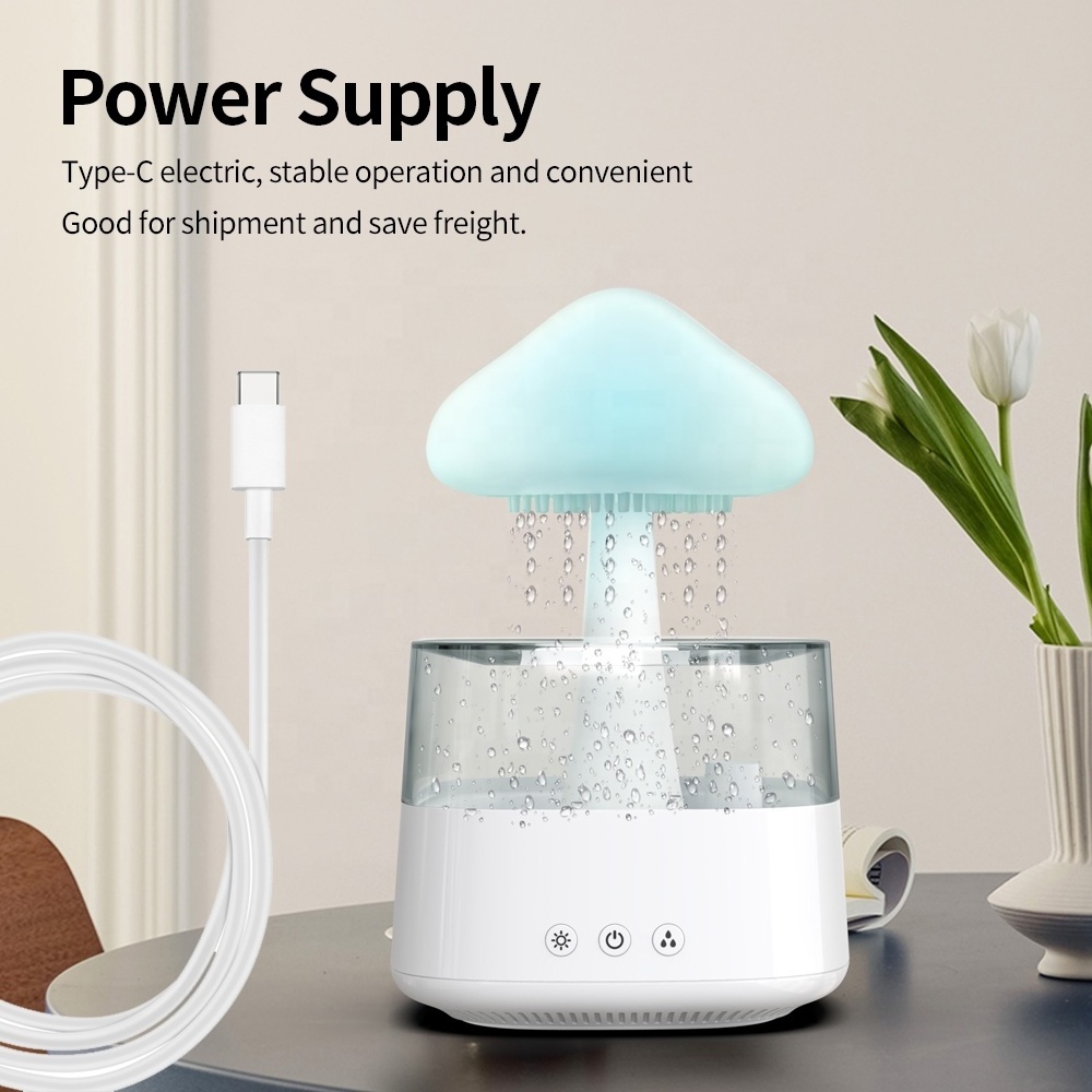 Top Sell Household Night light Rain Cloud drop humidifier raining cloud night light essential oil diffuser