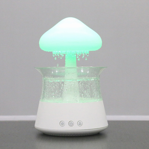 OEM Remote Electric Steam Humidifiers New Design 7 color LED nigh light water drip sound cloud raindrop humidifier