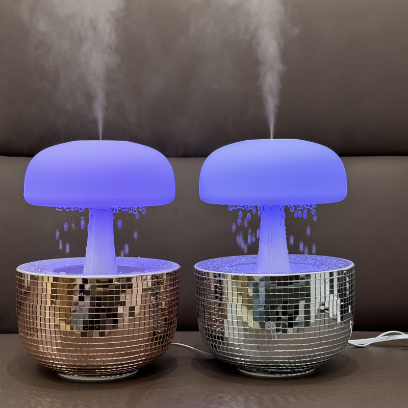 2024 new water drop rain cloud humidifier sparkles disco ball YUGO Hotel bedroom aromatherapy Desk decor Sleeping Relaxing Mood