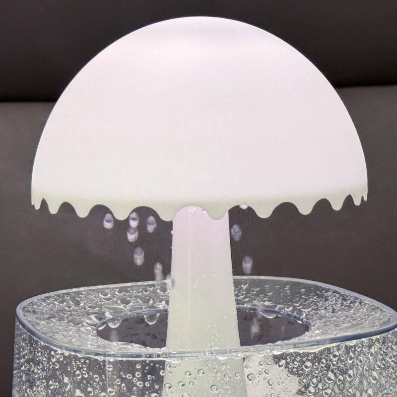 Rain Oil Diffuser Water Drip Fountain Humidifier with Aromatherapy 450ml Raining Cloud NightLight 3 in 1 humidifier for Relaxing