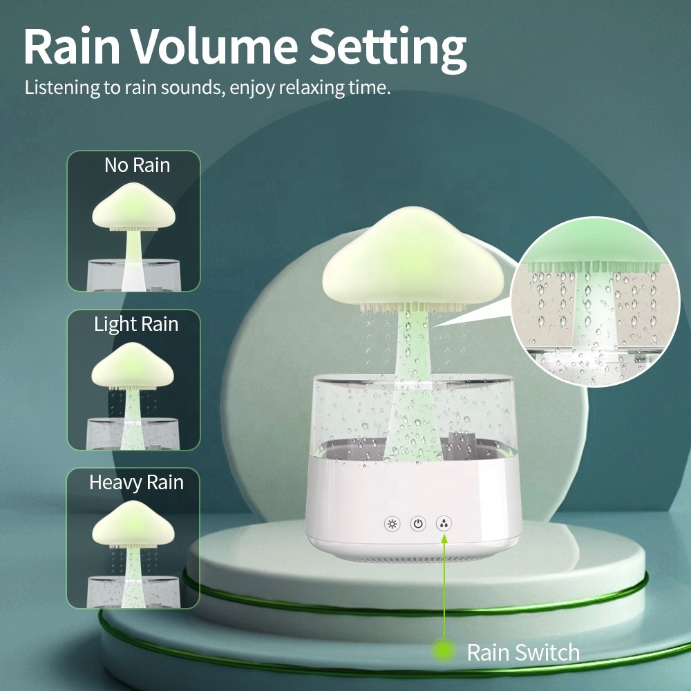 Top Sell Household Night light Rain Cloud drop humidifier raining cloud night light essential oil diffuser