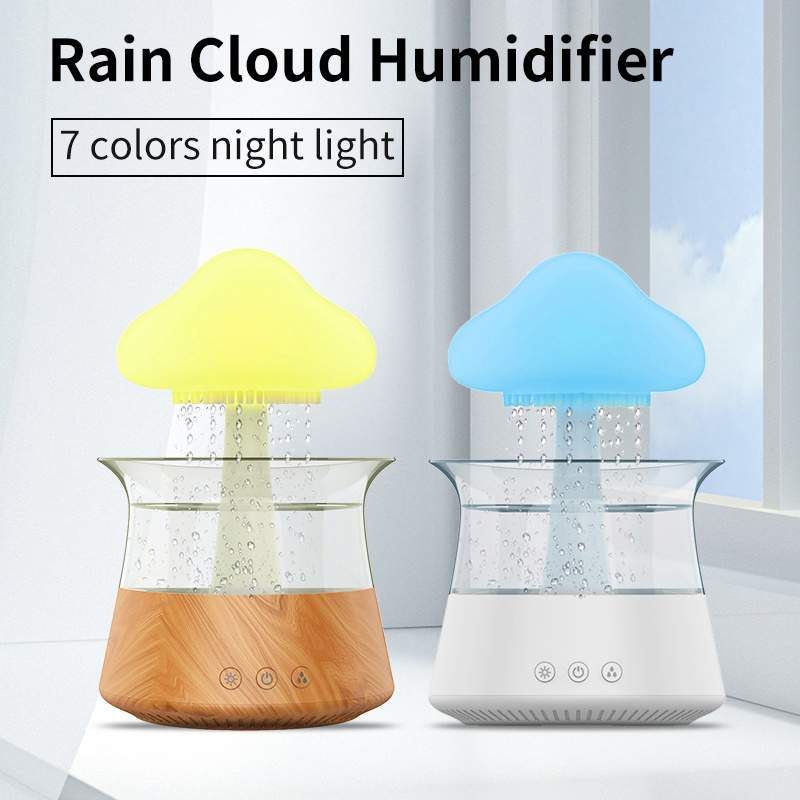 2023 Smart Home Essential Oil Diffuser Rain Cloud Humidifier Water Drip Humidifier and Ultrasonic Aromatizer with 7 Colors