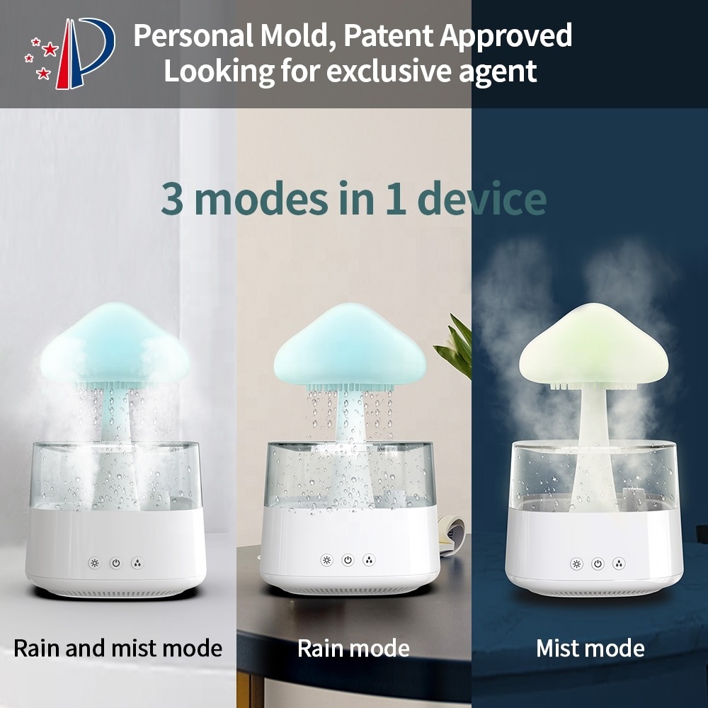 Top Sell Household Night light Rain Cloud drop humidifier raining cloud night light essential oil diffuser