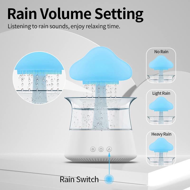 2023 Smart Home Essential Oil Diffuser Rain Cloud Humidifier Water Drip Humidifier and Ultrasonic Aromatizer with 7 Colors