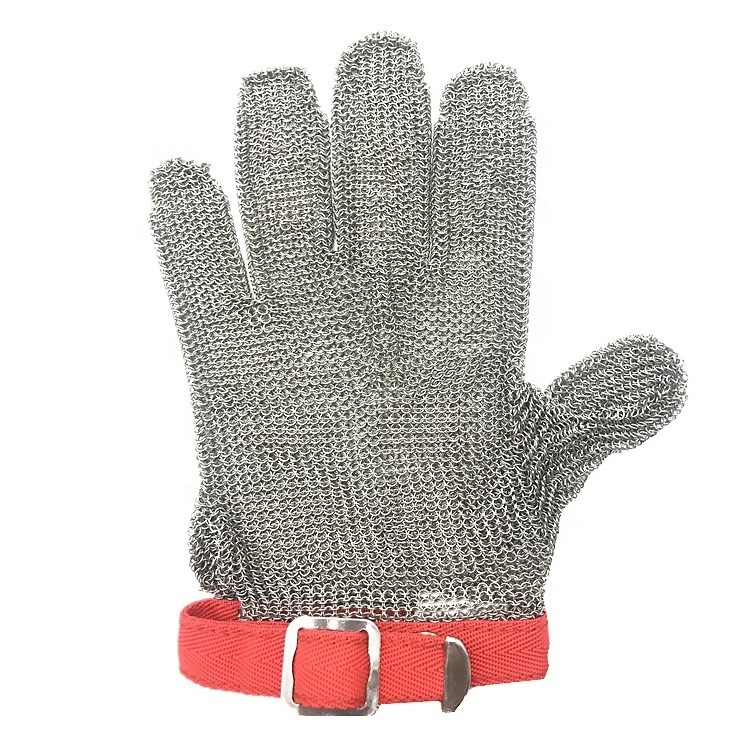 High Quality 316L HPPE Cutting Resistant Stainless Steel Wire Chain Safety Protective Glove for Meat Industry