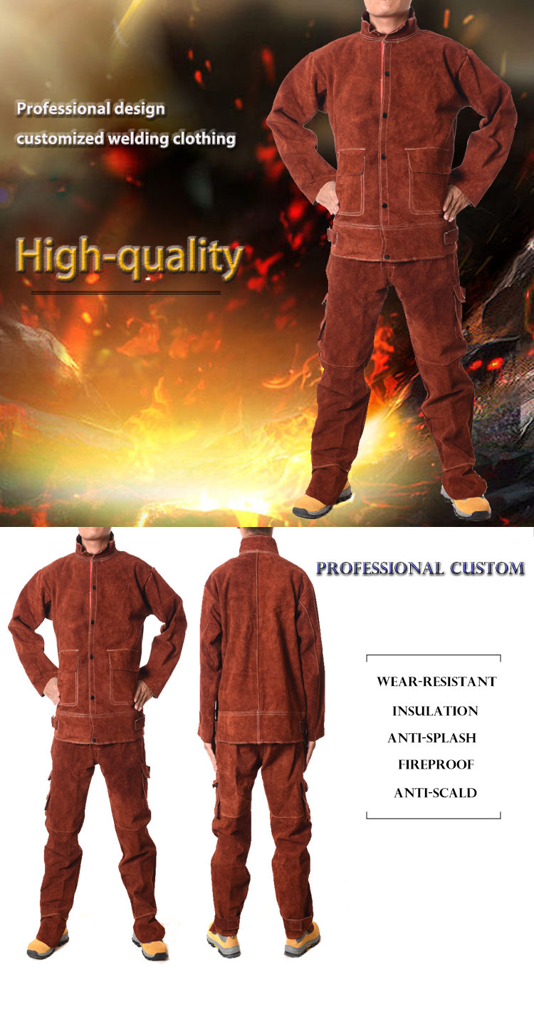 Swelder Many Sizes Fire Resistant Anti Heat Welding Clothing Suit With Kavlar Thread For Work Protection