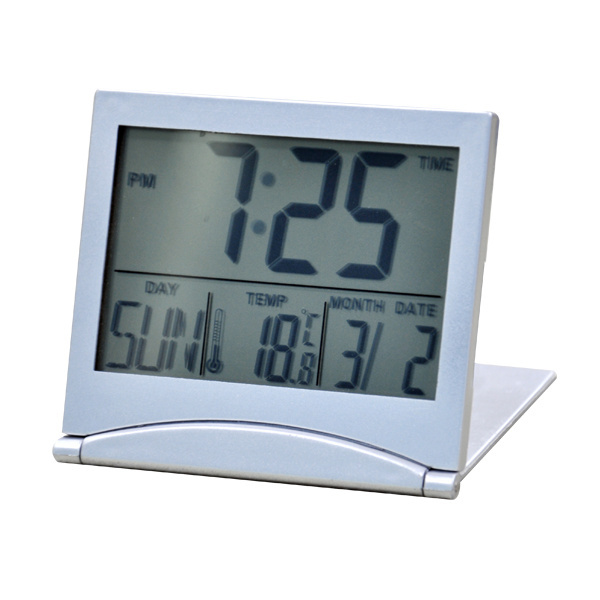 2022 Hot Flip Travel Alarm Clock Cheap Digital Gift Creative Electronic Square White LCD Display Table Clock