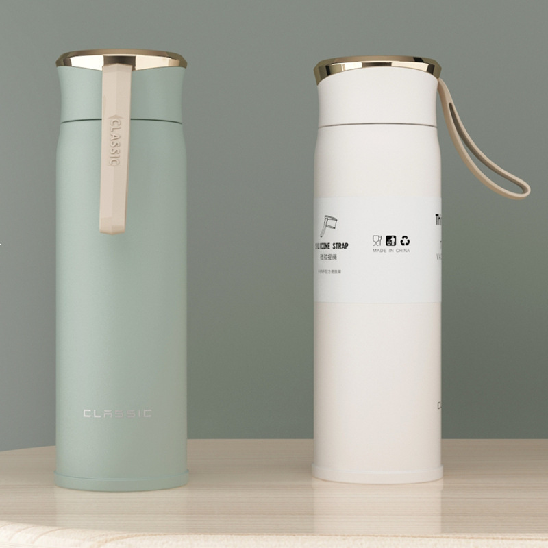 450mL 304 Stainless Steel Lid Office Coffee Termos Vacuum Flasks Thermos Insulated Hot Water Bottle With Handle