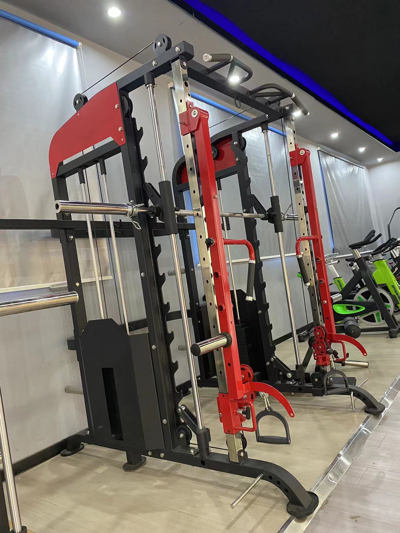 Commercial Gym Home Use Fitness Equipment jammer arms Squat Rack 4 in 1 Multi Functional 3d Smith Machine Power Rack