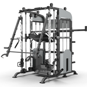 Commercial Gym Home Use Fitness Equipment jammer arms Squat Rack 4 in 1 Multi Functional 3d Smith Machine Power Rack