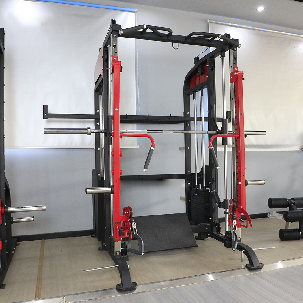 Commercial Gym Home Use Fitness Equipment jammer arms Squat Rack 4 in 1 Multi Functional 3d Smith Machine Power Rack