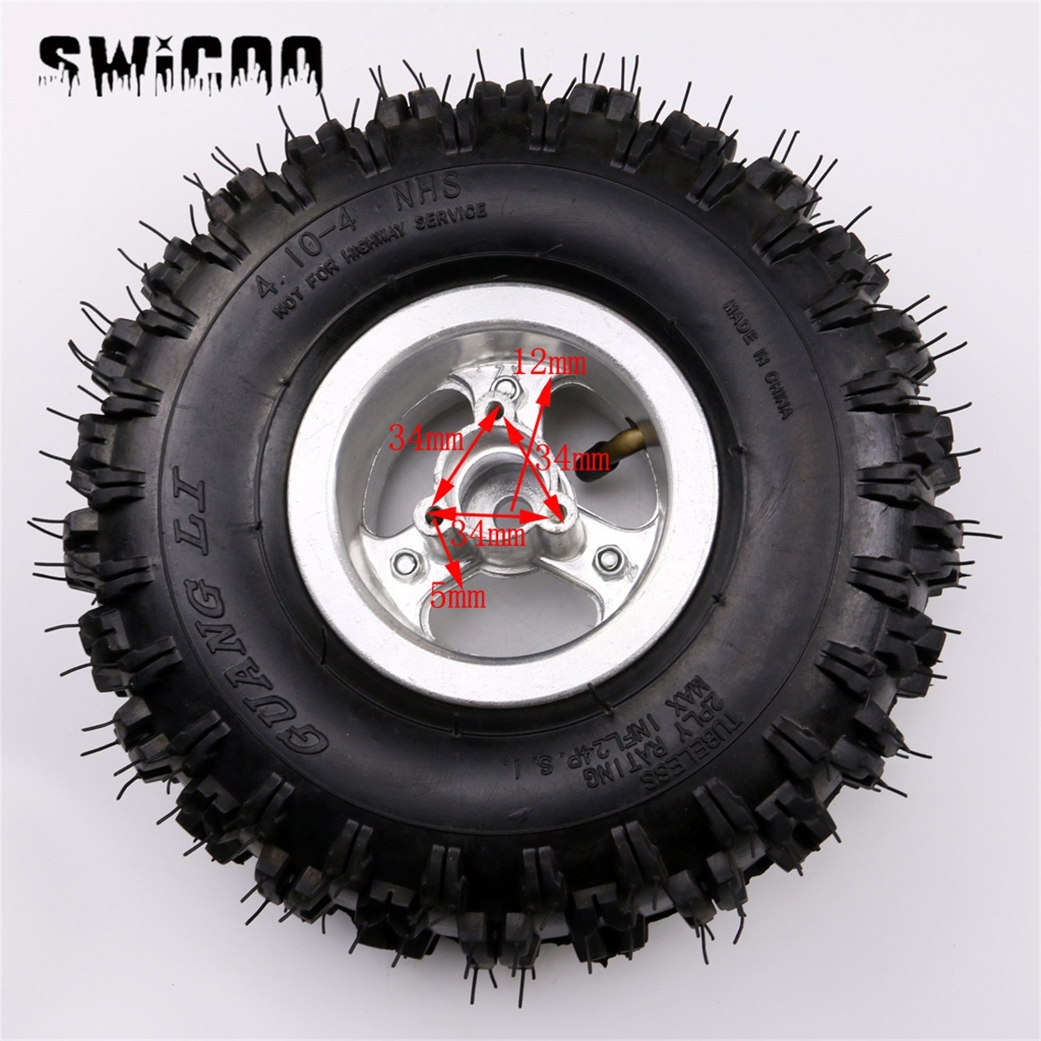 Mini wheels 4.10-4 Snow Blower Thrower TIRE RIM WHEEL for mini bike go kart