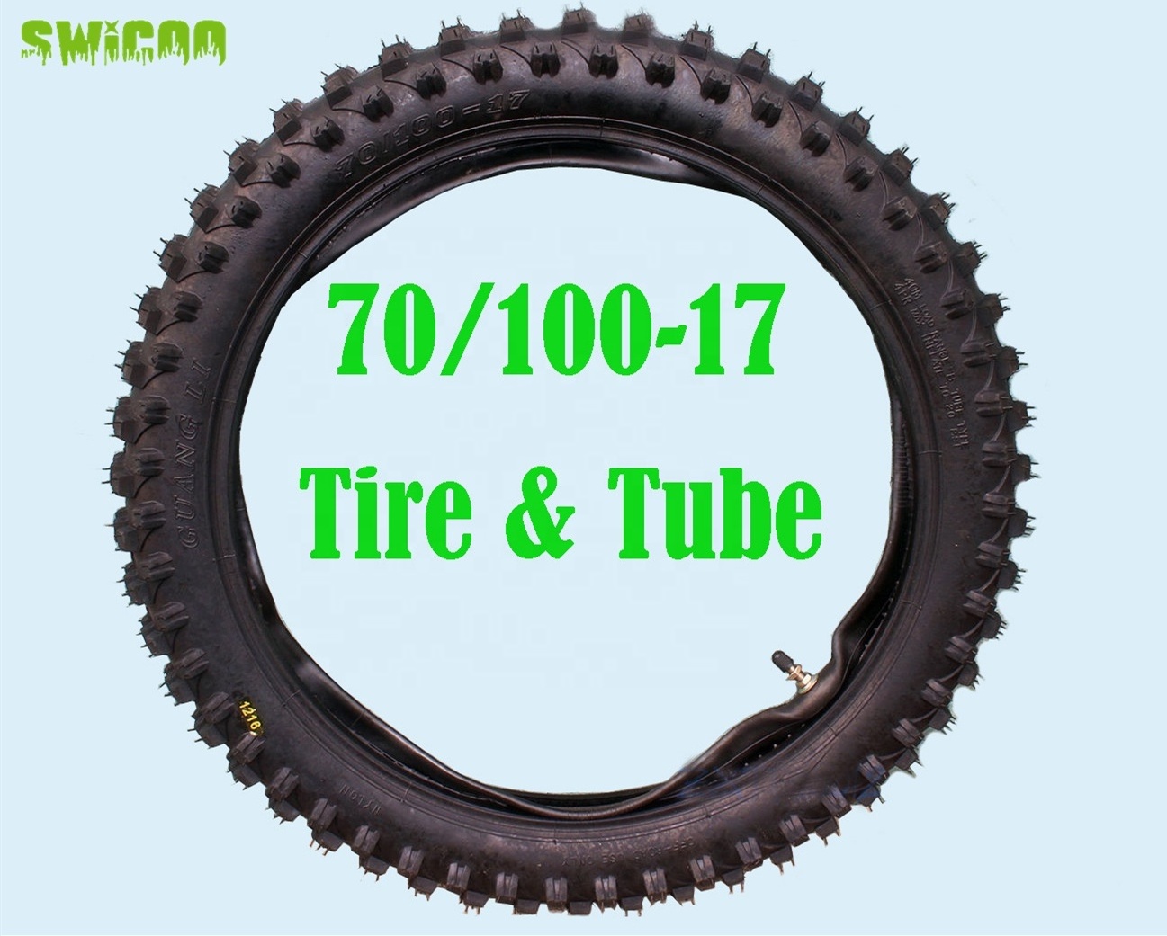 Motorcycle 70/100-17 Tyre 17 inch Tire and Inner Tube for Pit Dirt Bike Motocross Bike