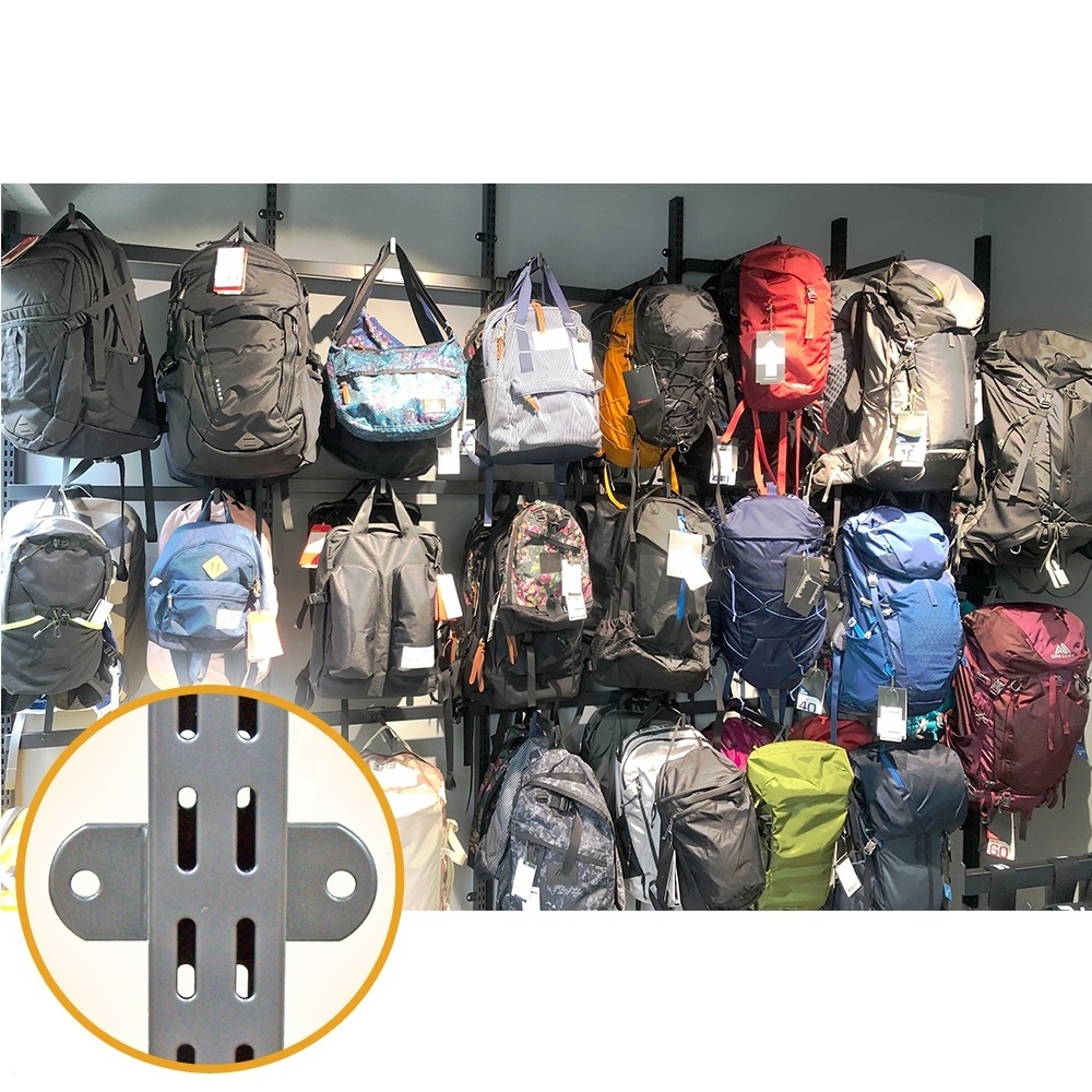 Hot-selling Mountain Walking Handbag Backpack Rack Display Stand Shelf Design Ideas System