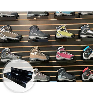 Acrylic slat wall mounted slatwall shoe display holder to custom brand logo