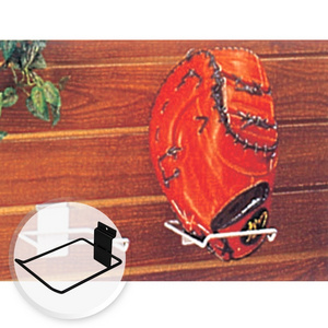 Black wire baseball glove slat wall mounted display