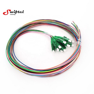 12 color  Single mode LC  connector  0.9mm  fiber optic Pigtail easy strip