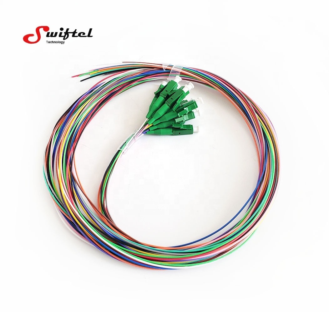 12 color  Single mode LC  connector  0.9mm  fiber optic Pigtail easy strip