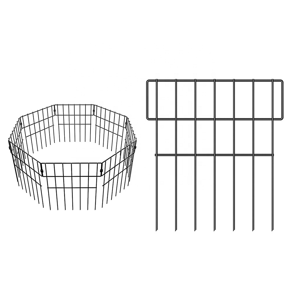 Animal Barrier Fence No Dig Garden Rustproof Metal Wire Dog Ground Stakes Fence iron garden fences