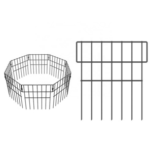 Animal Barrier Fence No Dig Garden Rustproof Metal Wire Dog Ground Stakes Fence iron garden fences