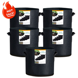 Customized 2 3 5 7 10 gal grow planter pot non-woven geo pot non woven geotextile planting grow bags 3 gallon fabric grow pots