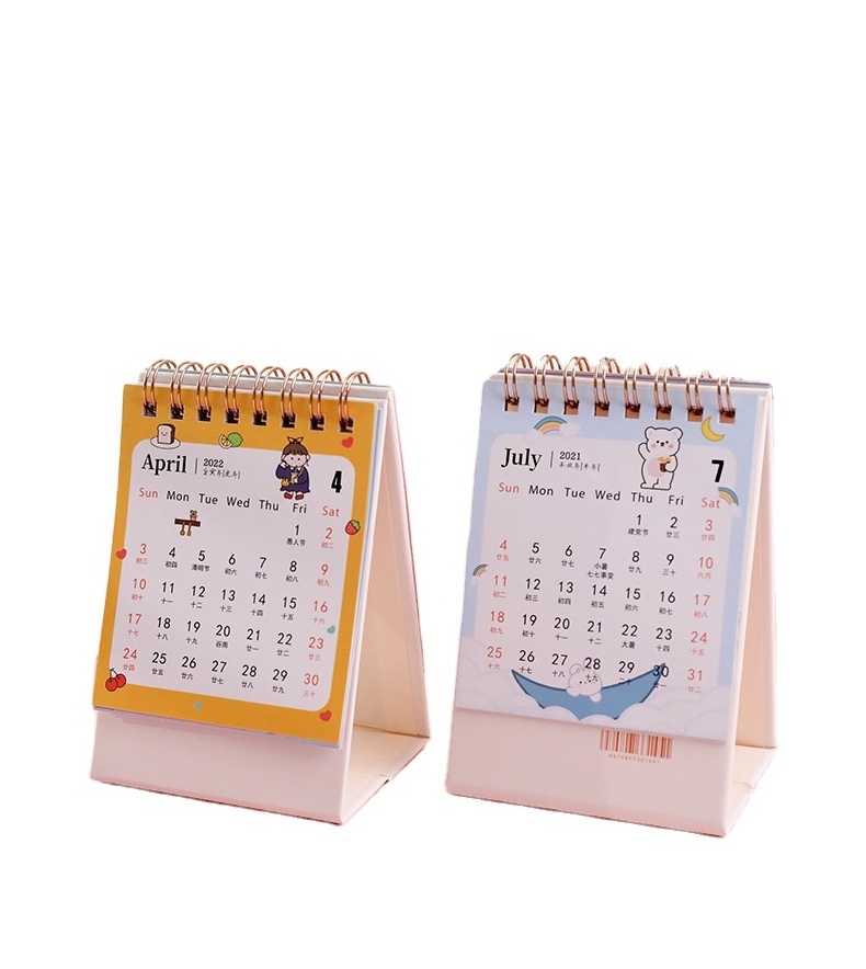 Custom Cheap Wholesale Full Color Logo Printing 2020 2023 2022 Sticker Motivation Inspirational Printed Table Wall Desk Calendar