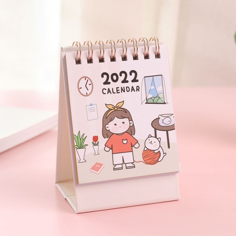 Custom Cheap Wholesale Full Color Logo Printing 2020 2023 2022 Sticker Motivation Inspirational Printed Table Wall Desk Calendar