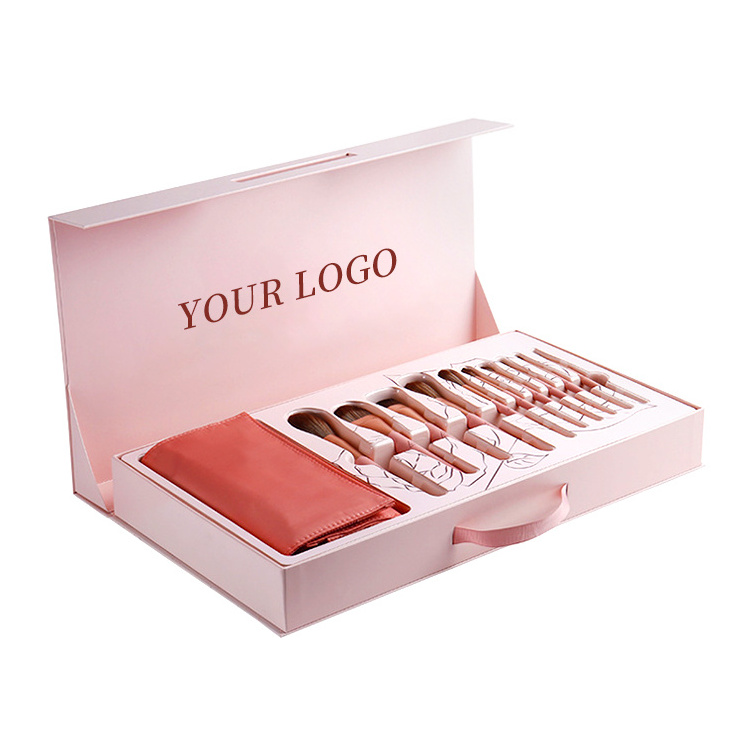 Custom Logo Cosmetic Cardboard Packaging Box 10 Pcs Makeup Brush Packaging Box