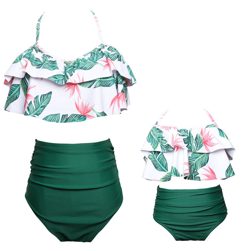 Mother And Daughter Swimsuit Mommy Me Swimwear Bikini Summer Family Look Matching Clothes Outfits Women Sister Mom Mum Dresses