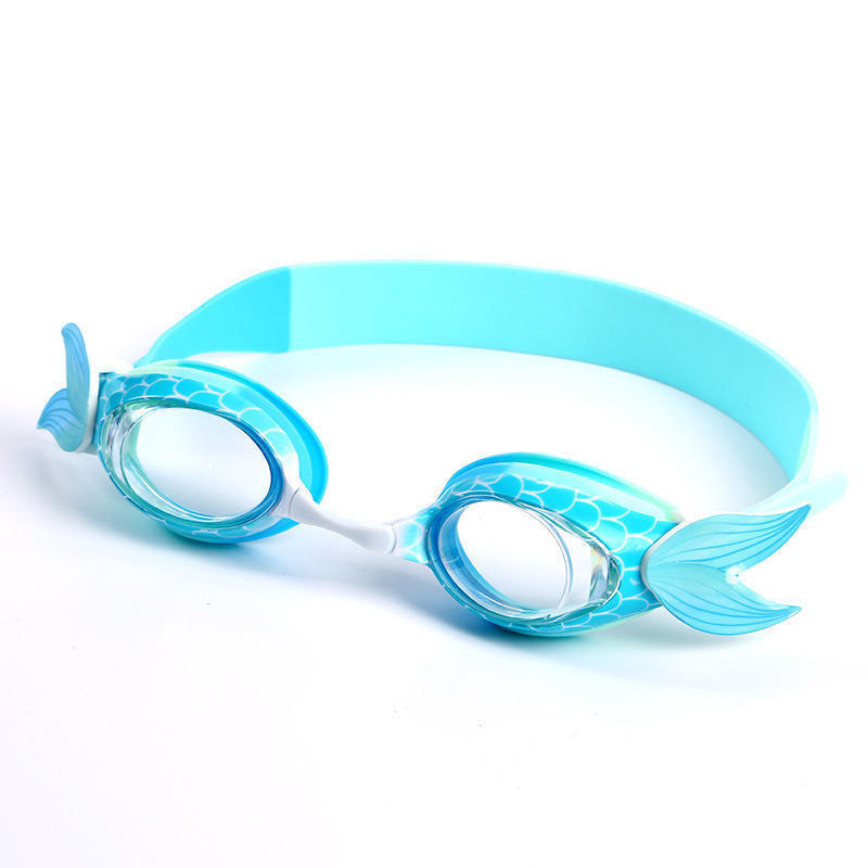 Mermaid Design Soft Silicone Swim Eye Wear Funny Cartoon Swimming Goggles Anti Fog For Junior