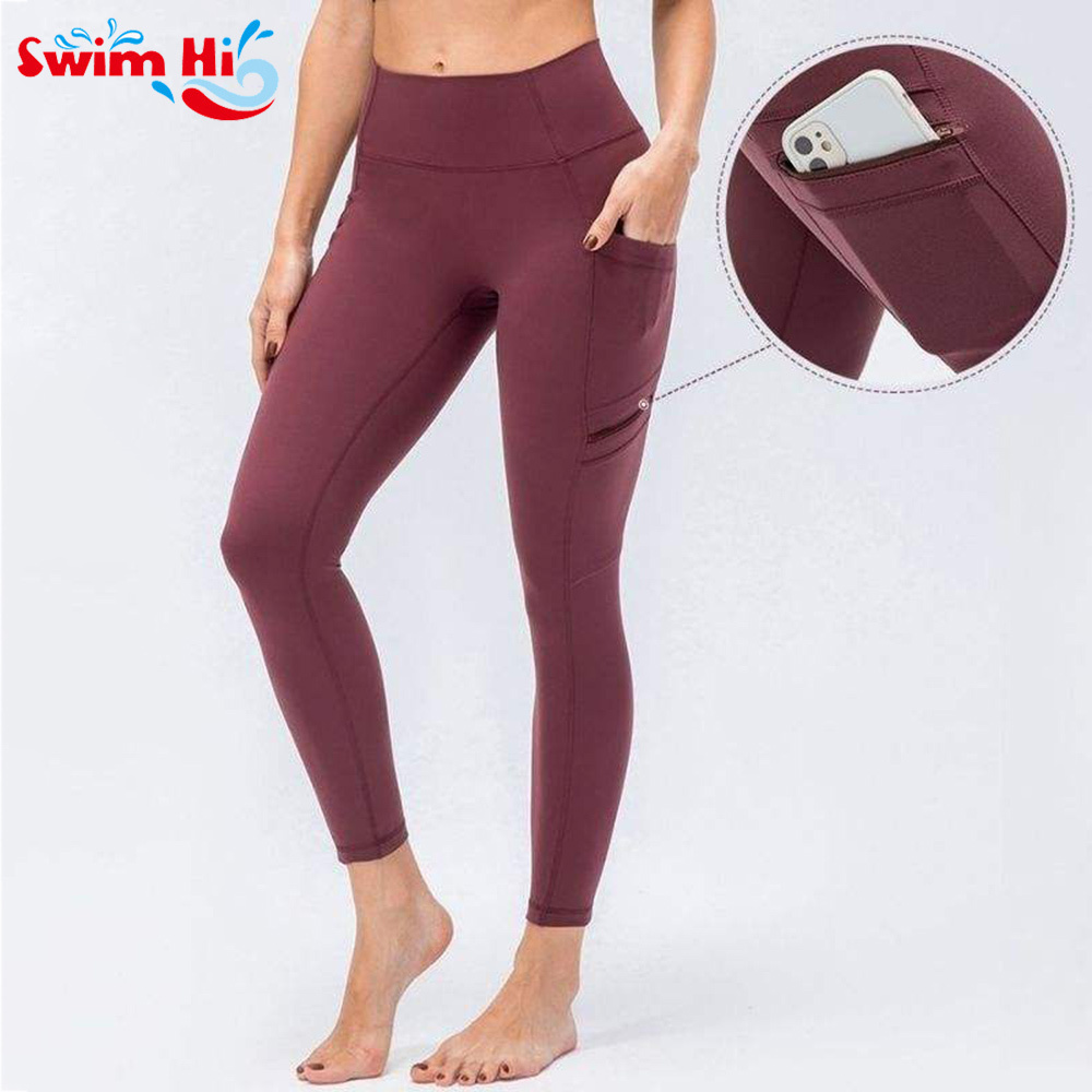 Workout High Waist No Camel Toe Sports Tights Yoga Womens Leggings With Pockets