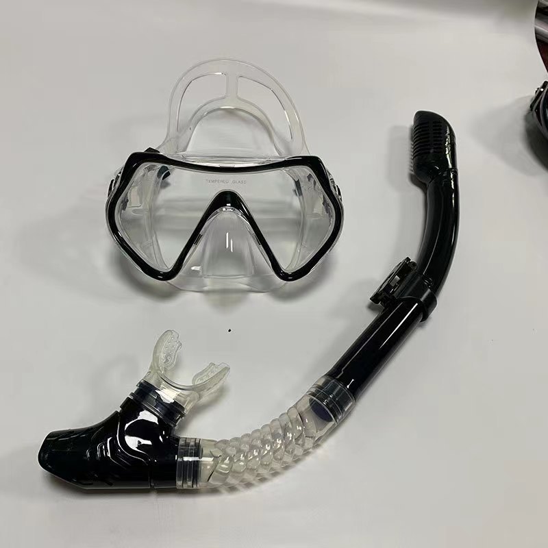 Diving Goggles breathing tube set men's and women's new adult large frame silicone face mirror swimming diving glasses