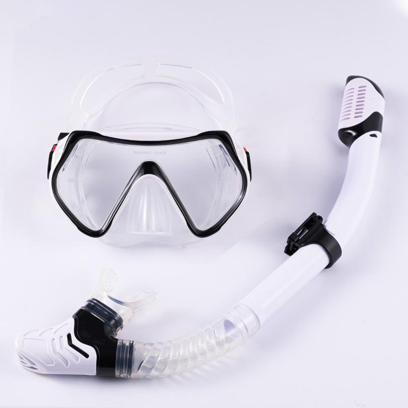 Diving Goggles breathing tube set men's and women's new adult large frame silicone face mirror swimming diving glasses