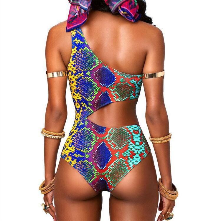 Ready To Ship Trendy Adult Beachwear One Piece Swimsuit Women Sexy Stretch African Tribal Swimwear Design