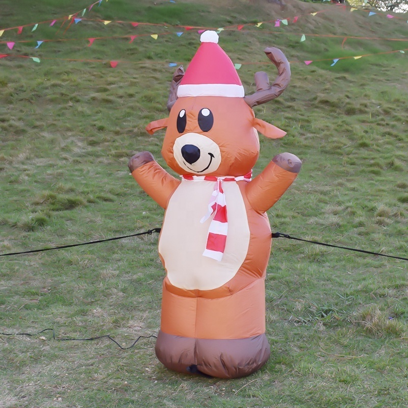 4ft Outdoor Advertising Giant Inflatable Deer Animal Cartoon Christmas Inflatable For Sale