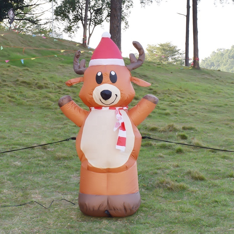 4ft Outdoor Advertising Giant Inflatable Deer Animal Cartoon Christmas Inflatable For Sale