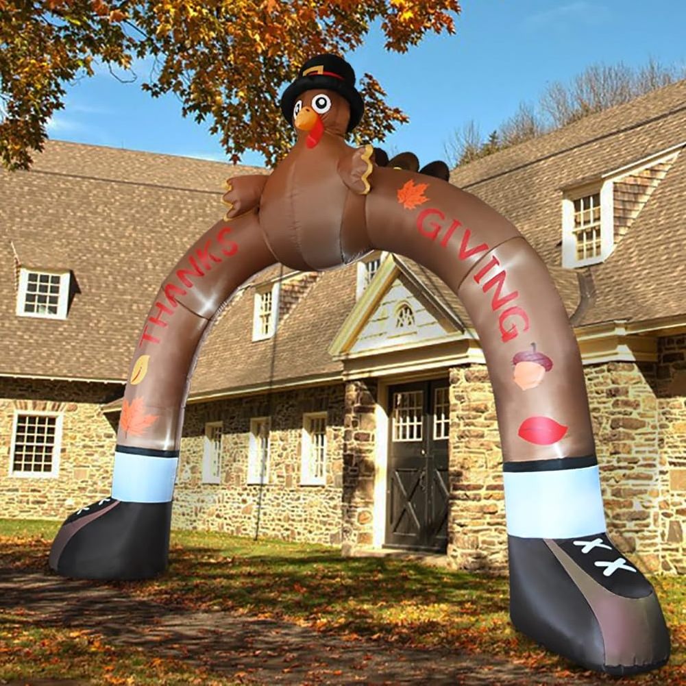 Blow Up Thanksgiving Inflatables Archway Decorations for Happy Fall Harvest Holiday Patio Outside Autumn Decor