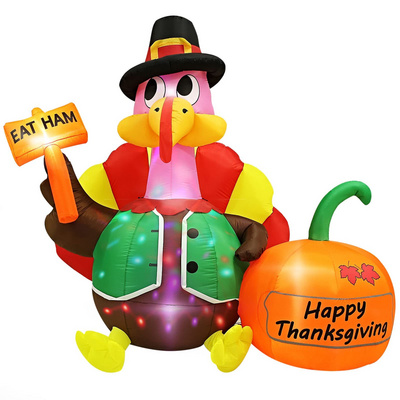 Custom Outdoor Lawn Yard Festival Decoration Turkey  Blow up Happy Thanksgiving Inflatable