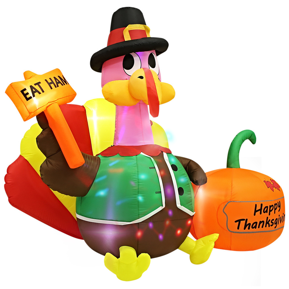 Custom Outdoor Lawn Yard Festival Decoration Turkey  Blow up Happy Thanksgiving Inflatable