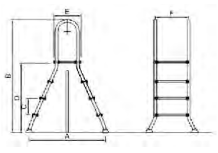 Above Ground Step Stainless Steel  Ladder Swimming Pool