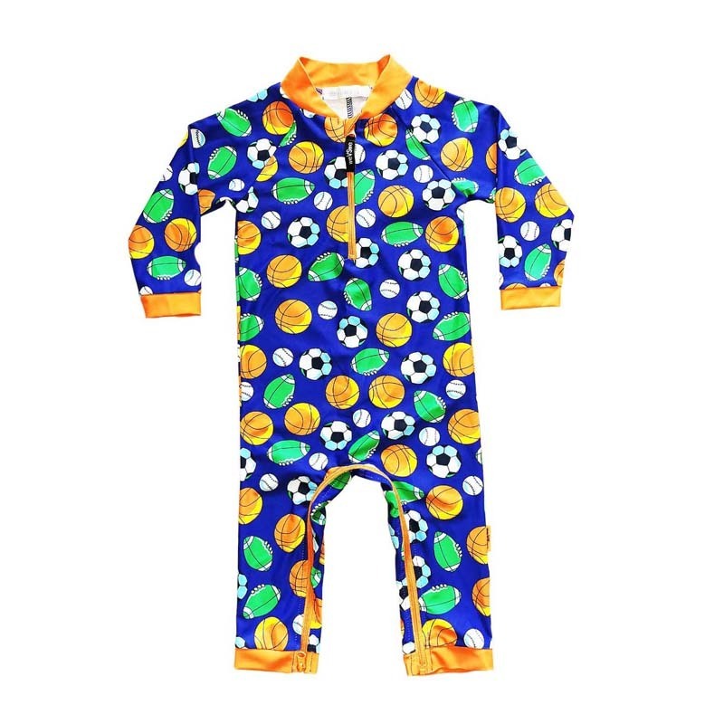 OEM Oem Low moq In stock baby toddler outdoor UV onesie  rash guard full UPF 50+ protection swimsuit set quick diaper change